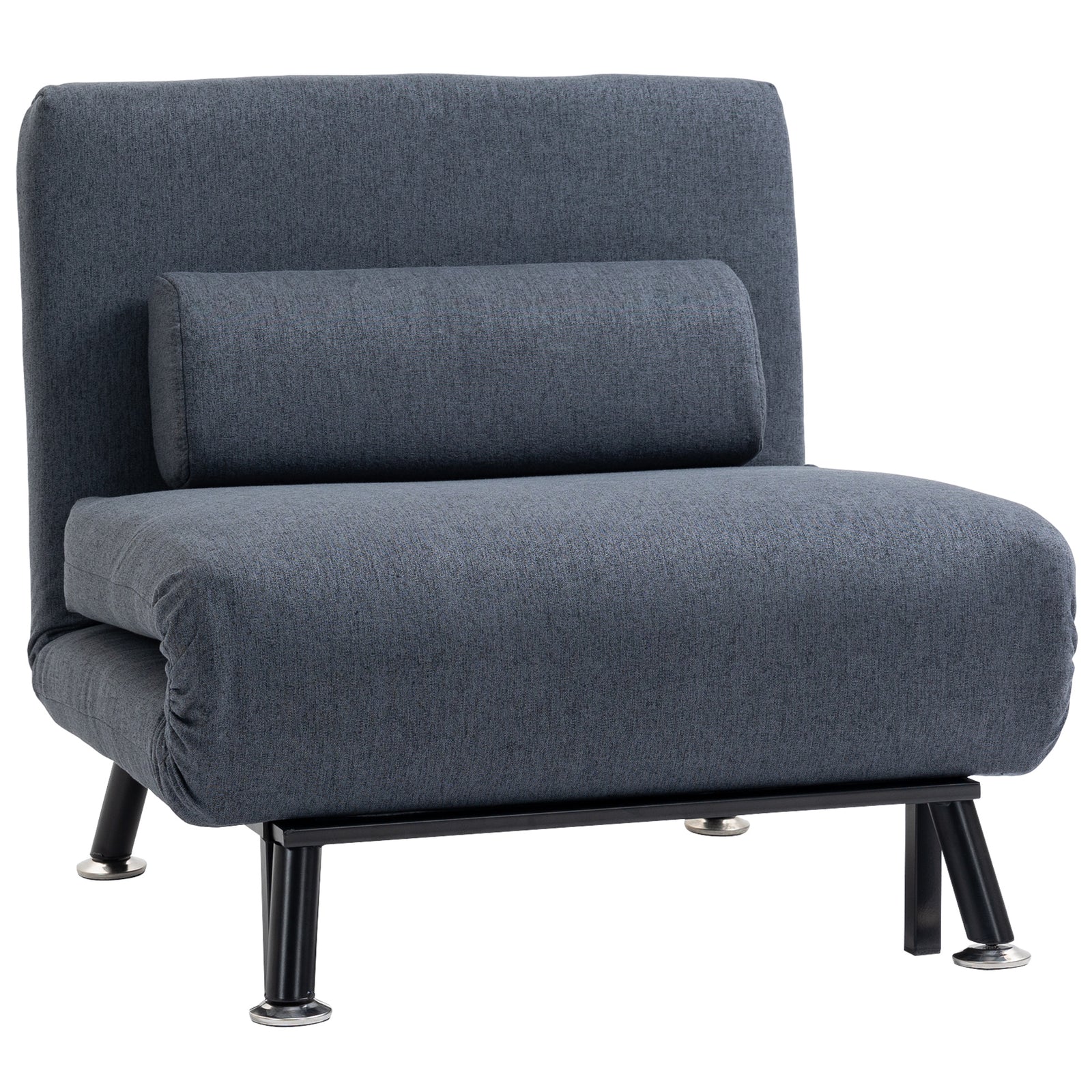Single Folding 5 Position Convertible Sleeper Chair Sofa Bed | One Size | Black