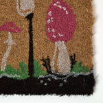 HOMESCAPES Coir Doormat With Red Mushroom Pattern, 40 X 60 Cm