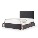Plush Velvet Divan Base And Plain Headboard | Super King | Graphite