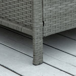 3 Pc Outdoor Rattan Sofa Set W/ Chairs Coffee Table Cushion | Light Slate Gray