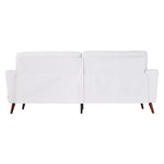 2-seater Chenille Upholstered Sofa With Pillows | White
