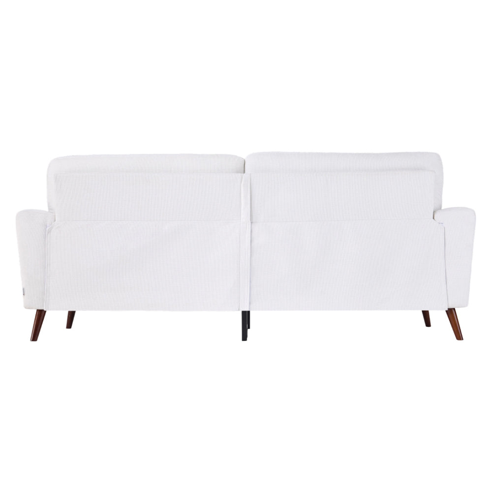 2-seater Chenille Upholstered Sofa With Pillows | White