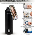 800ml Insulated Stainless Steel Water Bottle Magnetic Phone Holder | Black