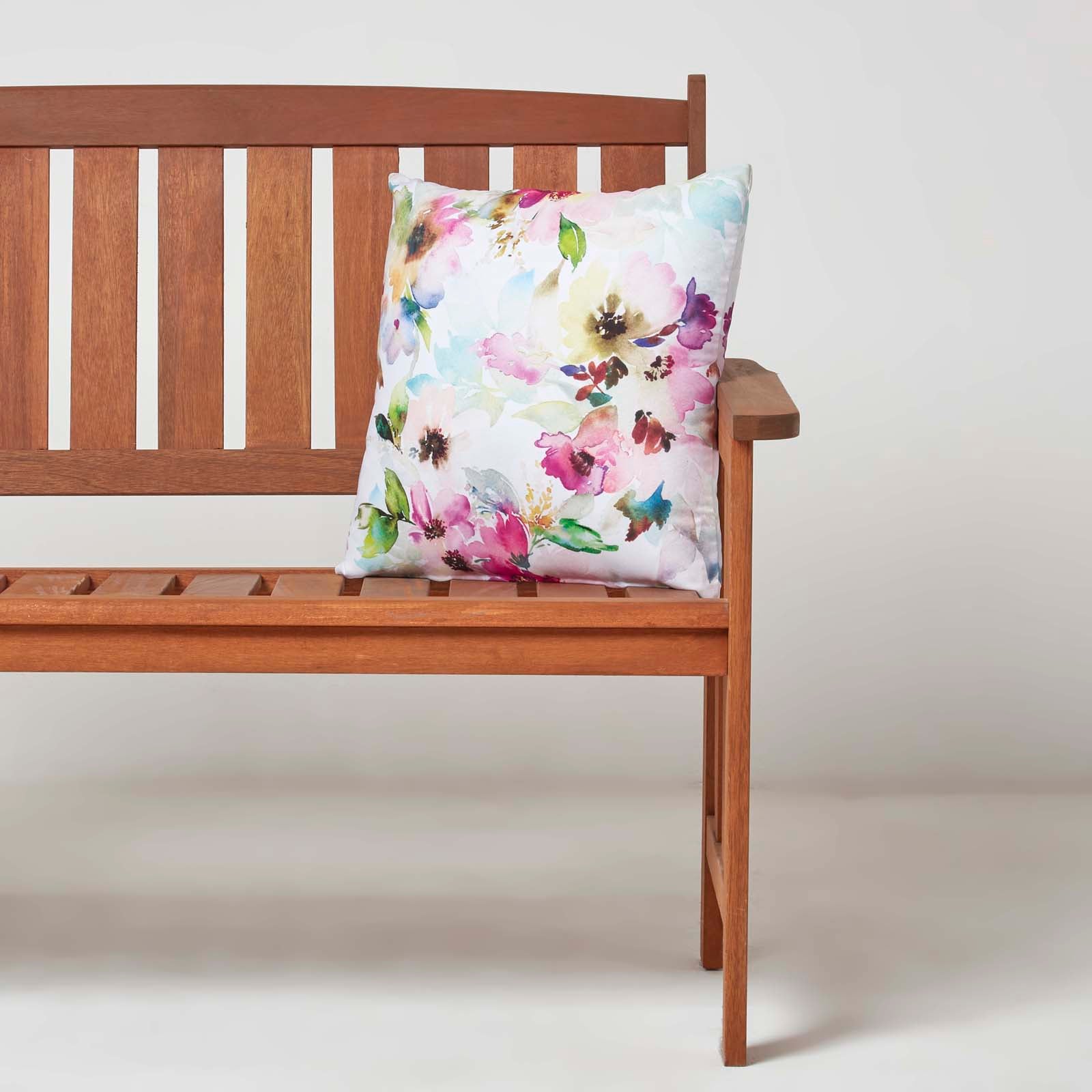 Multicolour Flowers Outdoor Cushion 45 X 45 Cm, Set Of 2 | 45cm x 45cm | Pink & White