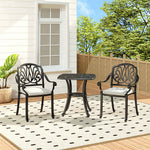 Outdoor Square 3-piece Bistro Patio Set Cast Alumium