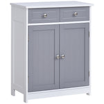 Bathroom Floor Storage Cabinet W/ 2 Drawers Door Cupboard | One Size | Multi Colour