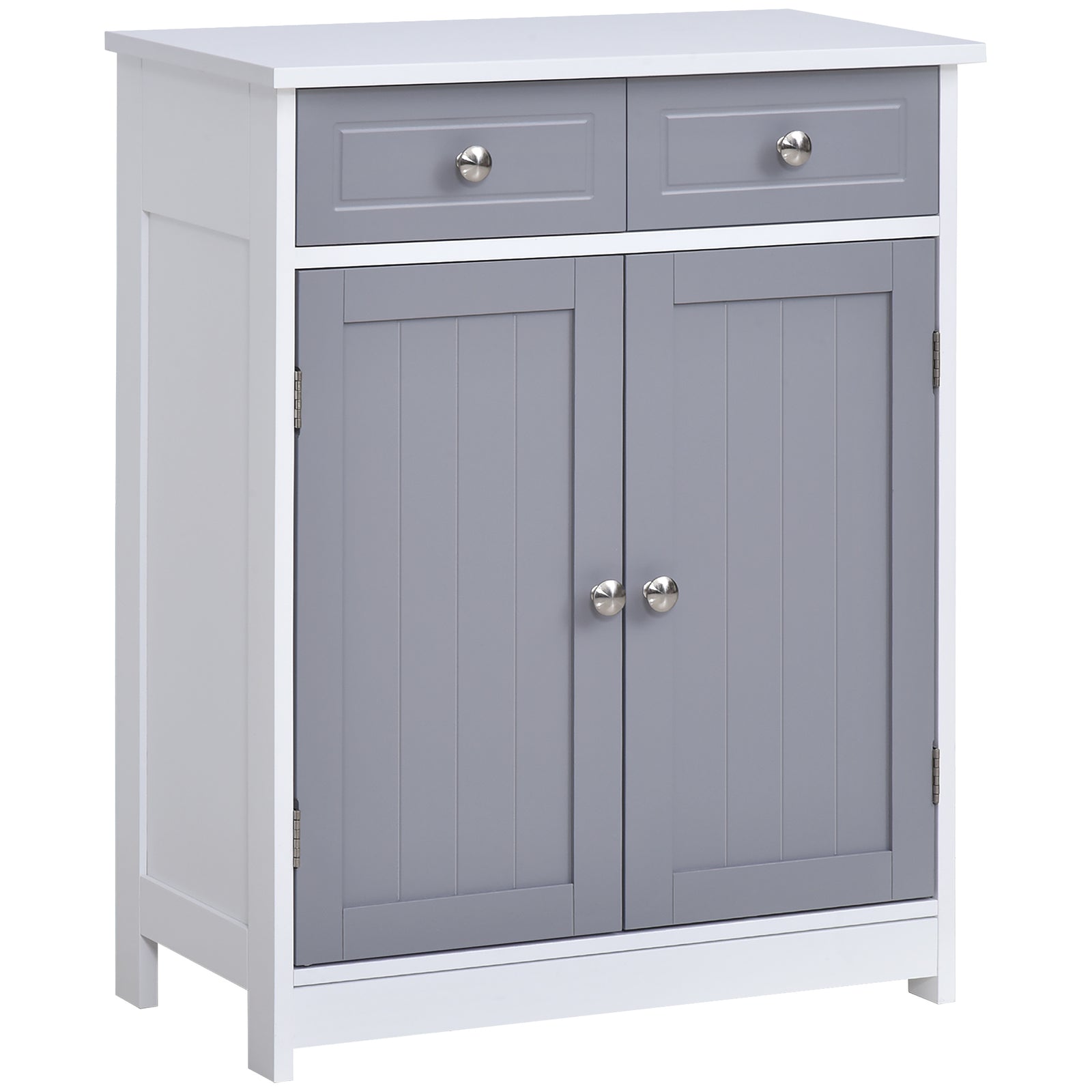 Bathroom Floor Storage Cabinet W/ 2 Drawers Door Cupboard | One Size | Multi Colour