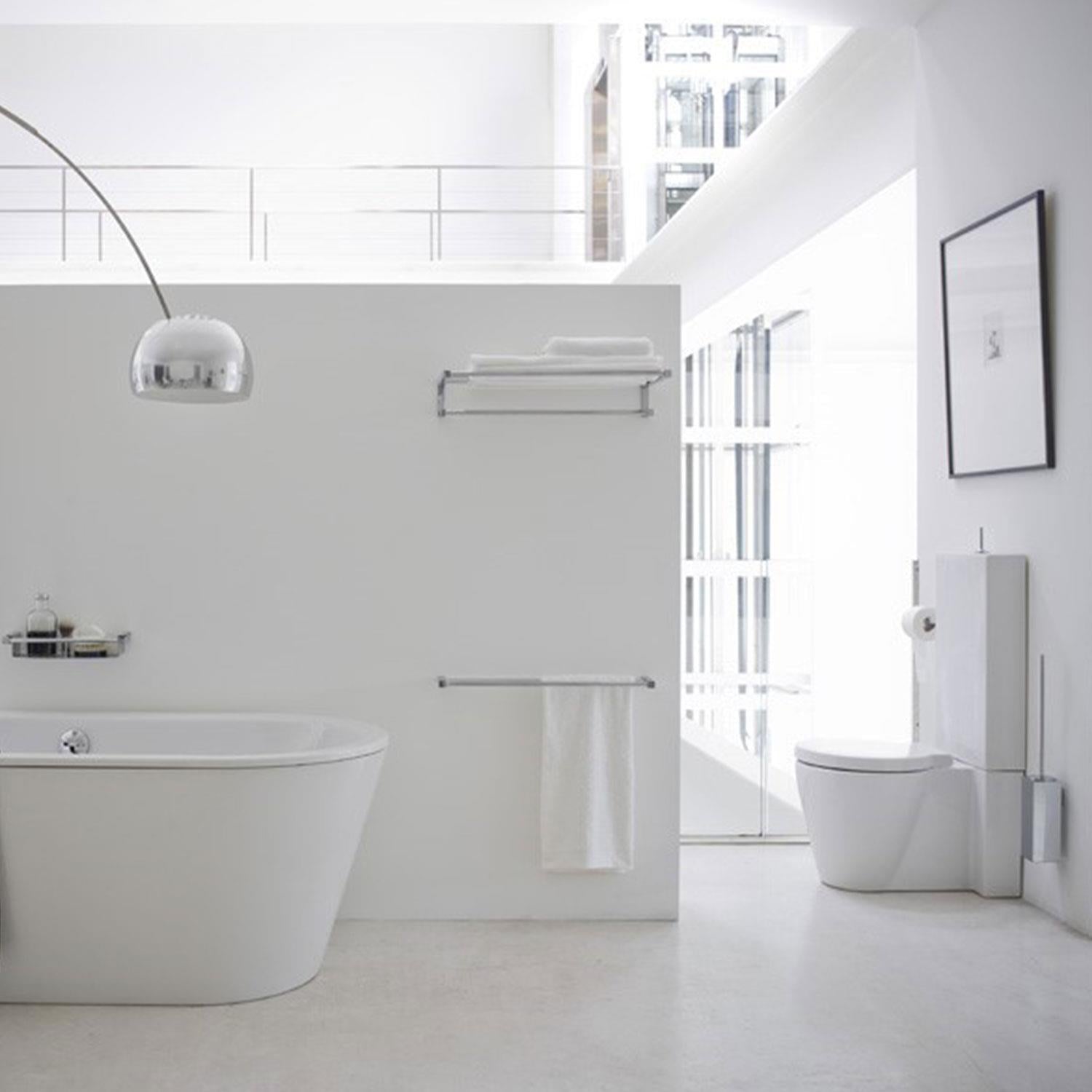 Toilet Brush, Siver Gloss, Wall-mounted. Collection Metric