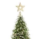Christmas Tree Star Topper Golden Glitter Ornaments Home Party Decor