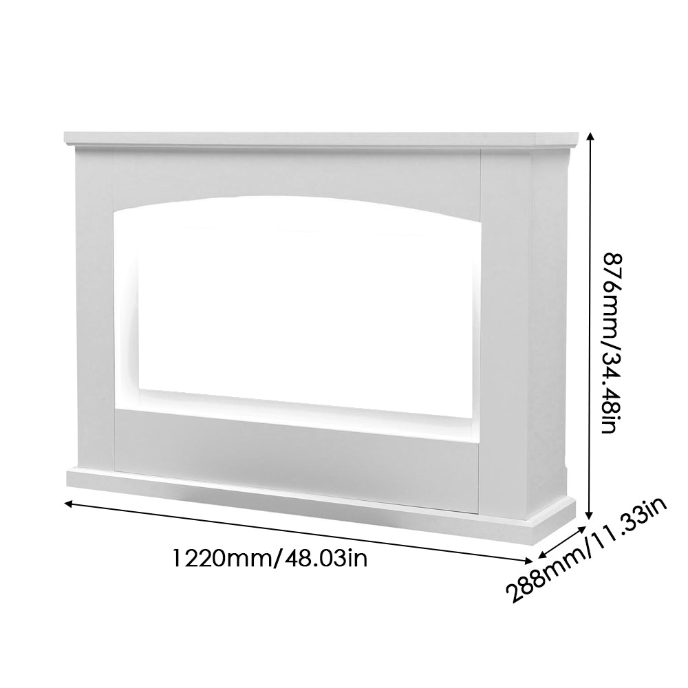 34-inch Electric Fireplace Suite, Black Fire With White Surround, 7-color Adjustable Led Mood Light, Stove-style Heater