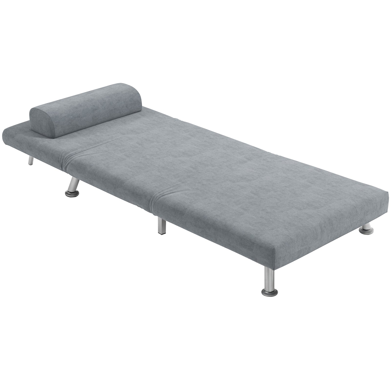 Single Sofa Bed Folding Chair Bed Metal Frame Padding Pillow