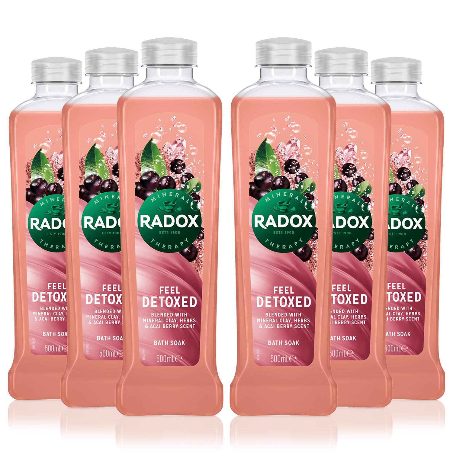 100% Nature Inspired Fragrance Bath Soak, Feel Detoxed, 6 Pack, 500ml | 6