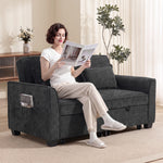 2 Seater Sofa Bed, 4-in-1 Convertible Pull Out Sleeper Sofa | Black