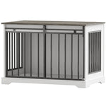 Dog Crate Furniture With Sliding Barn Door | 100cm | White