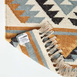 Agra Handwoven Diamond Kilim Wool Rug | 200cm | Yellow & Black