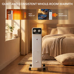 Oil-filled Electric Radiator 2500w, Adjustable Thermostat, 3 Settings | White