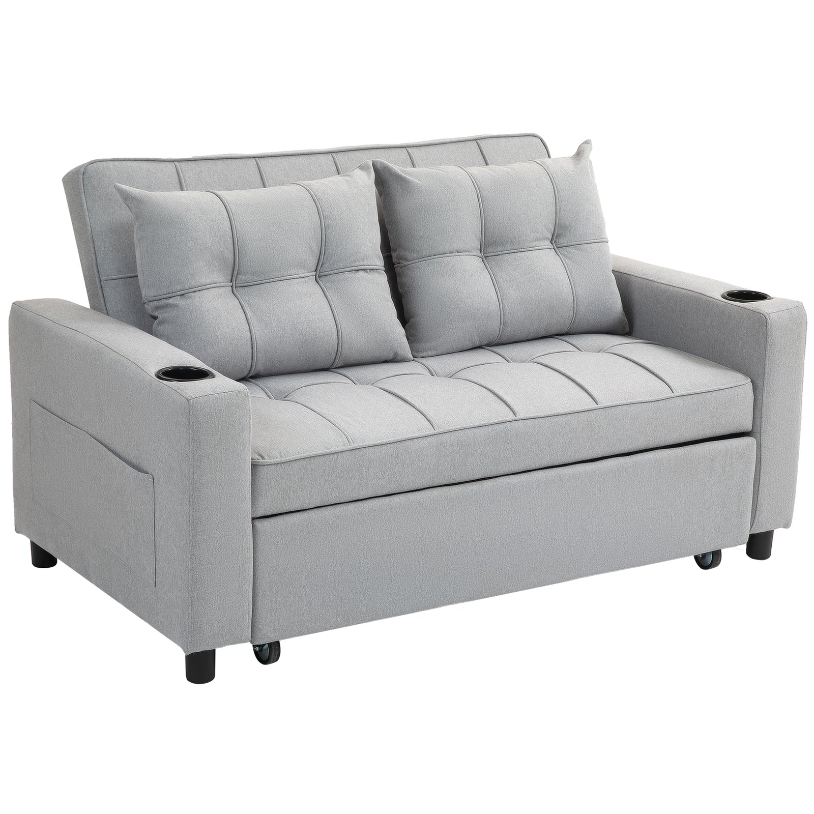 2 Seater Pull Out Sofa Bed With Pockets For Living Room | One Size