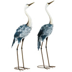 Crane Garden Statue Set, Steel, Multi-colour, Patio Decor