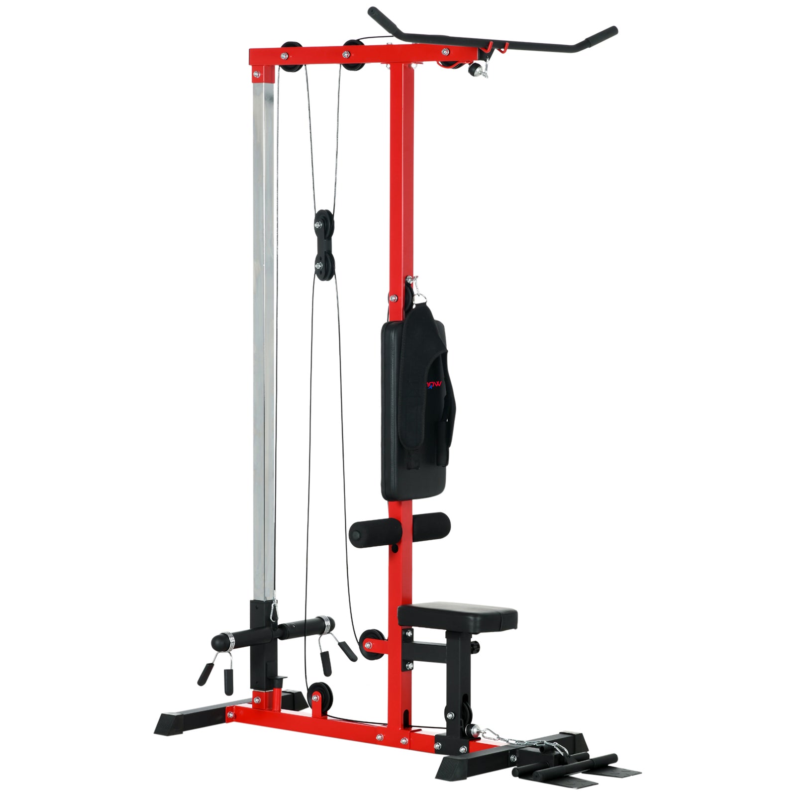 Pull Up Bar Stand Power Cage With Adjustable Seat | Red
