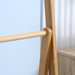 Foldable Natural Bamboo Towel Rack With 3 Towel Rails