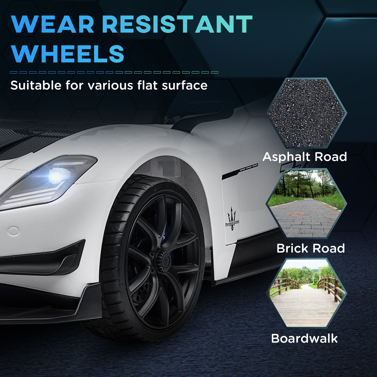 Maserati Gt2 Licensed 12v Electric Ride On Car W/ Remote | White