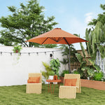 2.5m Cantilever Parasol W/ 360° Rotation, Cross Base | Orange