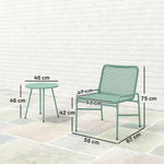 Rattan Bistro Set With 2 Chairs & Round Table For Patio | Green