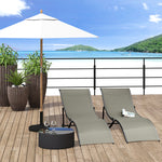 2pcs S-shaped Lounge Chair Foldable Sun Lounger