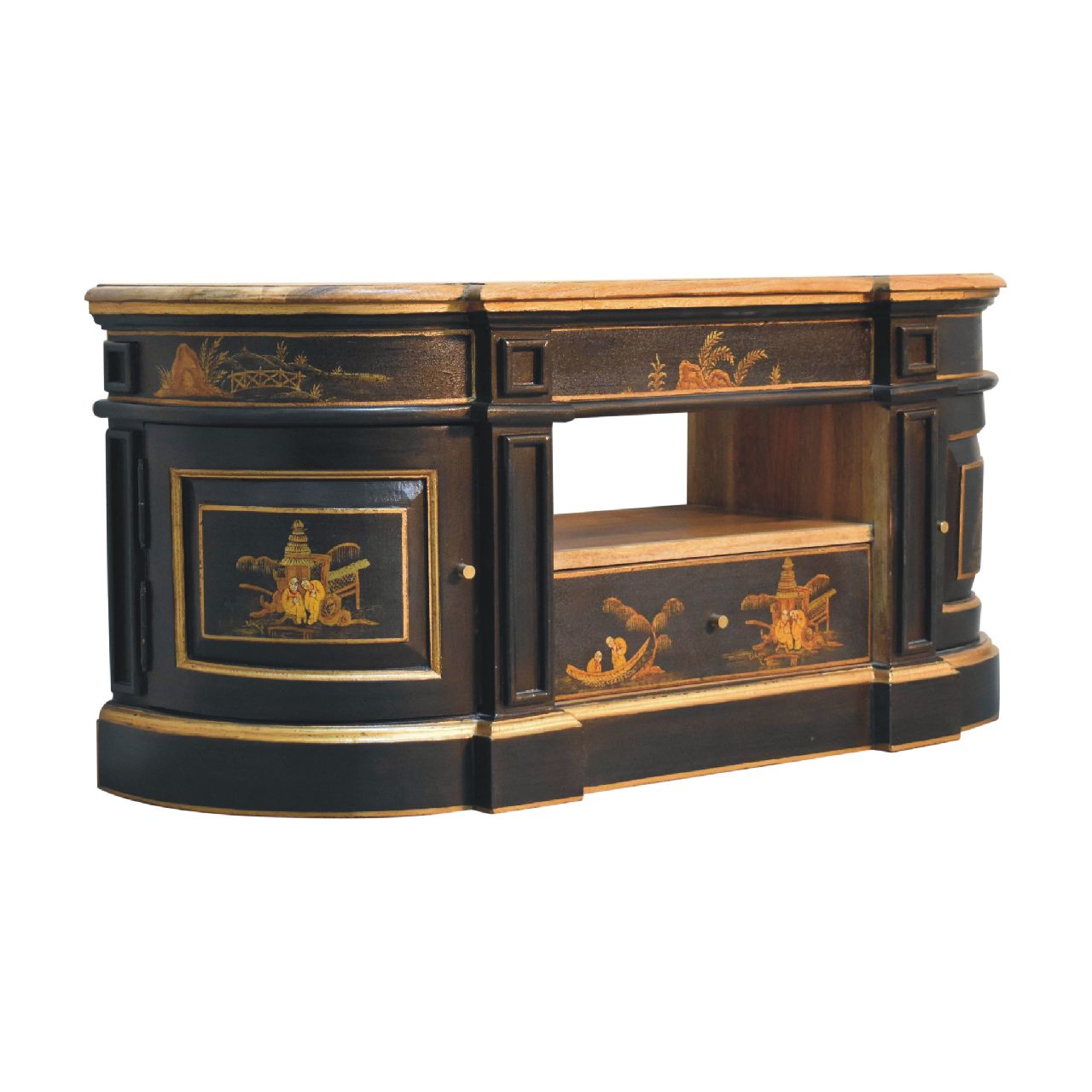 Solid Wood Oriental 2 Door Media Unit