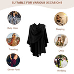 Elegant Cross Front Shawl Wrap | Black