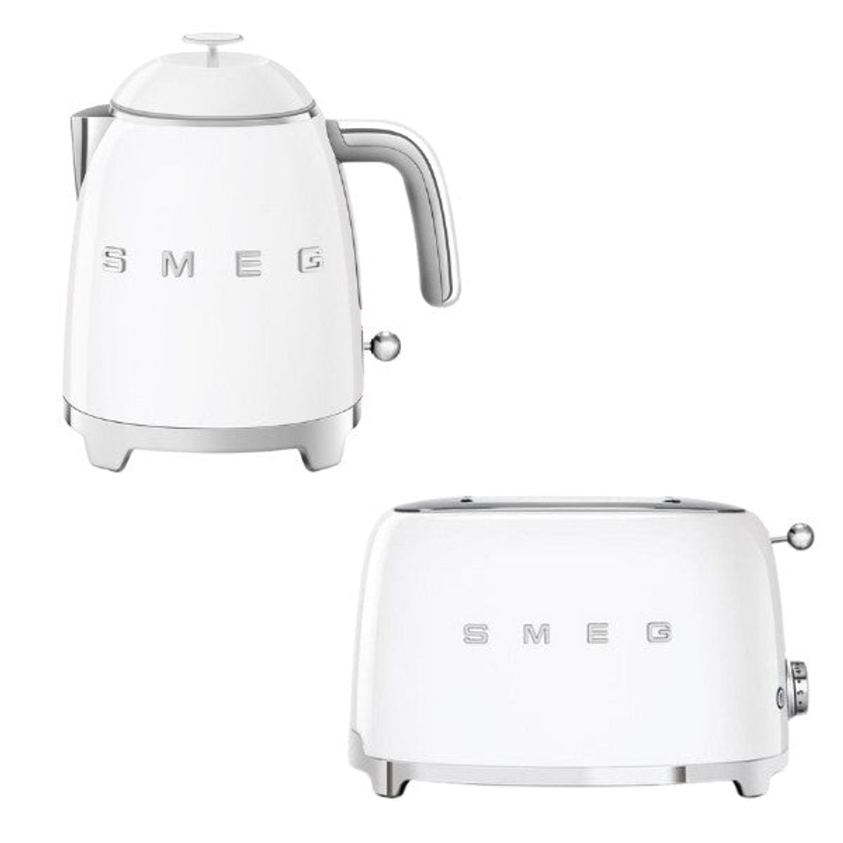 Klf05 & Tsf01 Retro Mini Kettle & 2 Slice Toaster Set | White