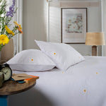 Tufted Daisy Duvet Cover Set – 100% Cotton, Soft, Breathable & Elegant Floral Bedding | Double | White