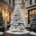 Flocked Pe Christmas Tree With X-frame Stand | 180cm | White