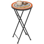 Mosaic Garden Table, 35.5cm Folding Coffee Table | Orange