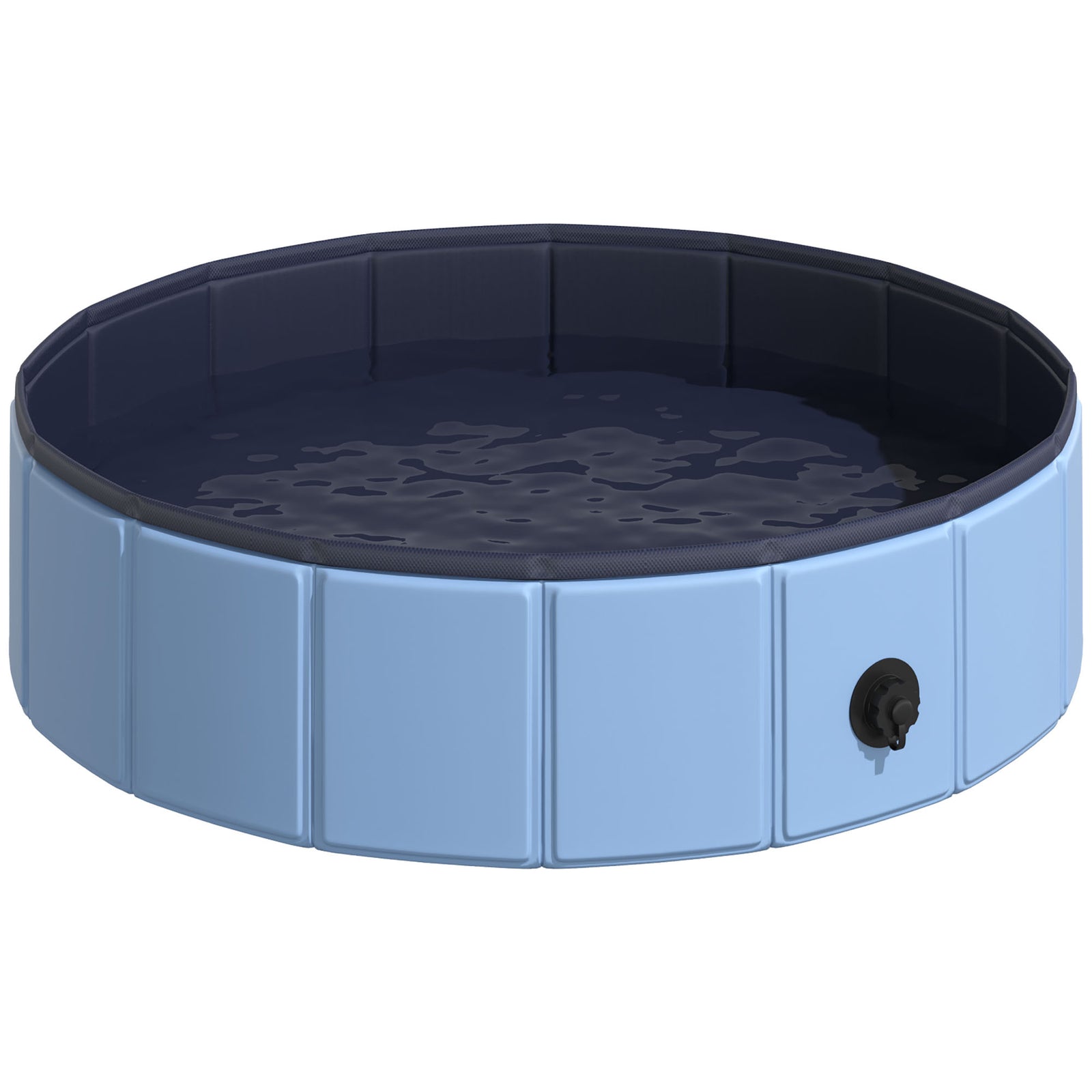 Pawhut Pet Paddling Pool Cat Dog Indoor/ Outdoor Foldable 80cm Diameter | Blue