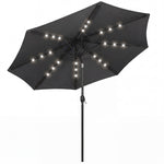 2.6 M Garden Parasol Umbrella With Light, Outdoor Patio Umbrella | Black