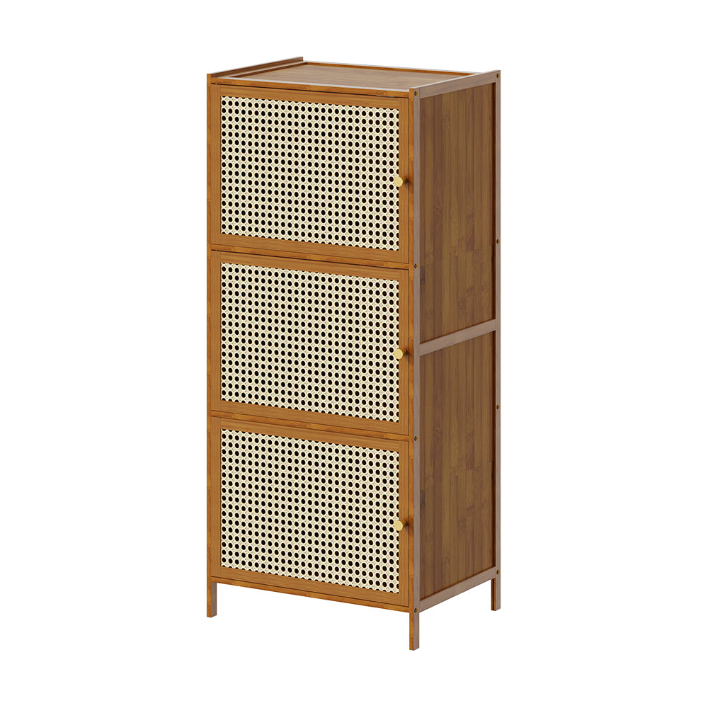 Narrow Bookcase With Doors | 3 Tier