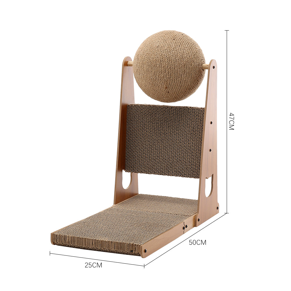 L-shaped Cat Scratcher With Cat Scratching Ball | Large