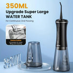 Dyzi Black Cordless Oral Irrigator 350ml Tank 5 Modes Water Flosser