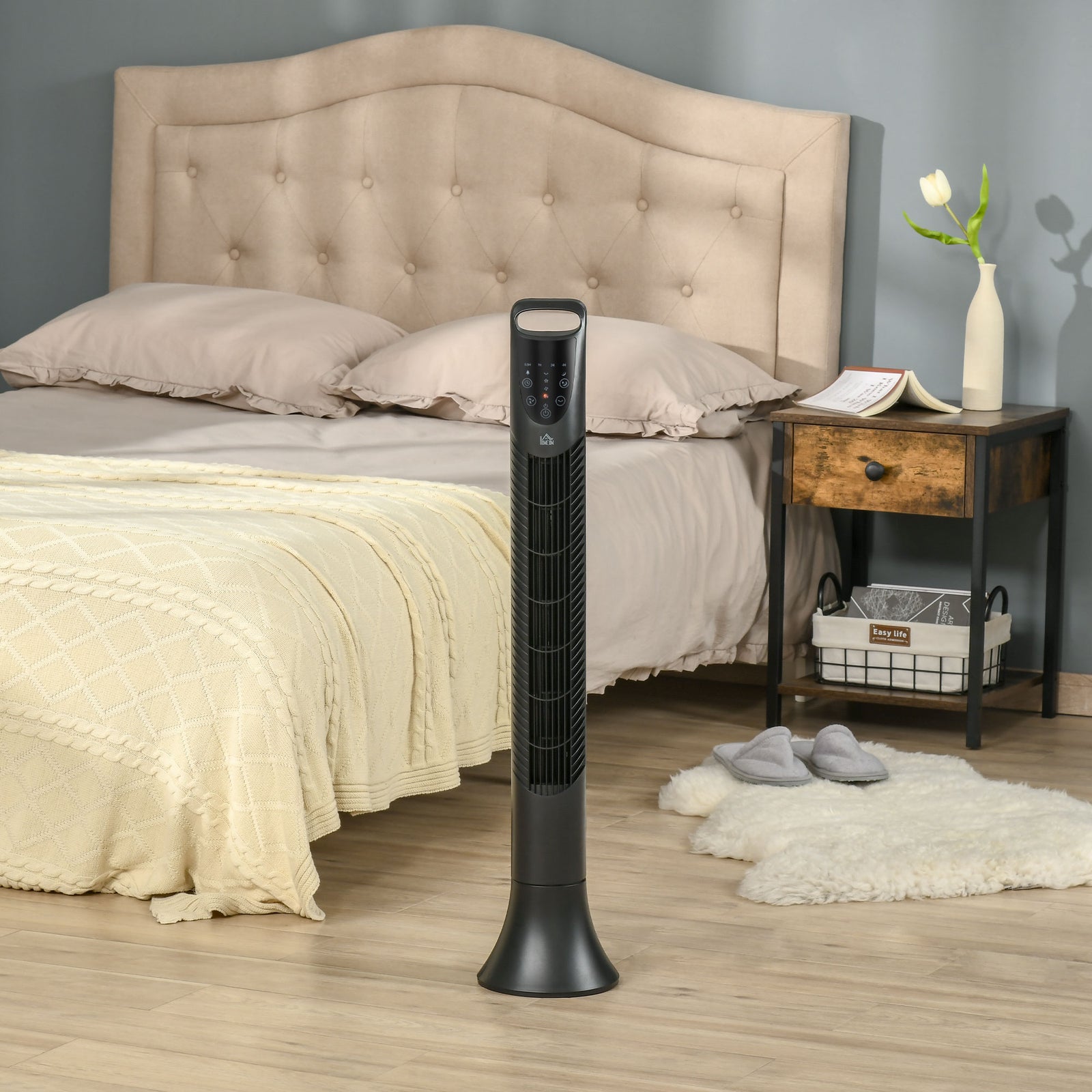 Led 36 Inch Tower Fan 70° Oscillation 3 Speed Remote | One Size | Black