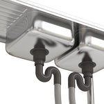 120cm W X 50cm D X 80cm H Stainless Steel 2 Compartments Commercial Sink With Drainboard