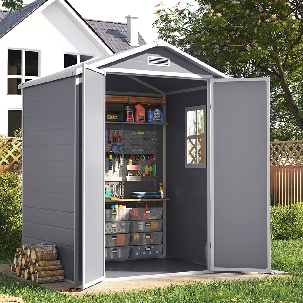 6x4.4ft Plastic Outdoor Garden Storage Shed