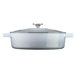 Cast Iron Casserole Dish 28cm Oven Proof Pan & Lid | 28cm | Gray