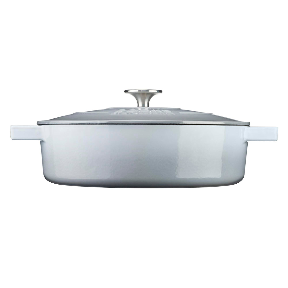 Cast Iron Casserole Dish 28cm Oven Proof Pan & Lid | 28cm | Gray