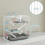 3-tier Hamster Cage, Gerbil Cage For Dwarf Hamsters, 45 X 30 X 45 Cm