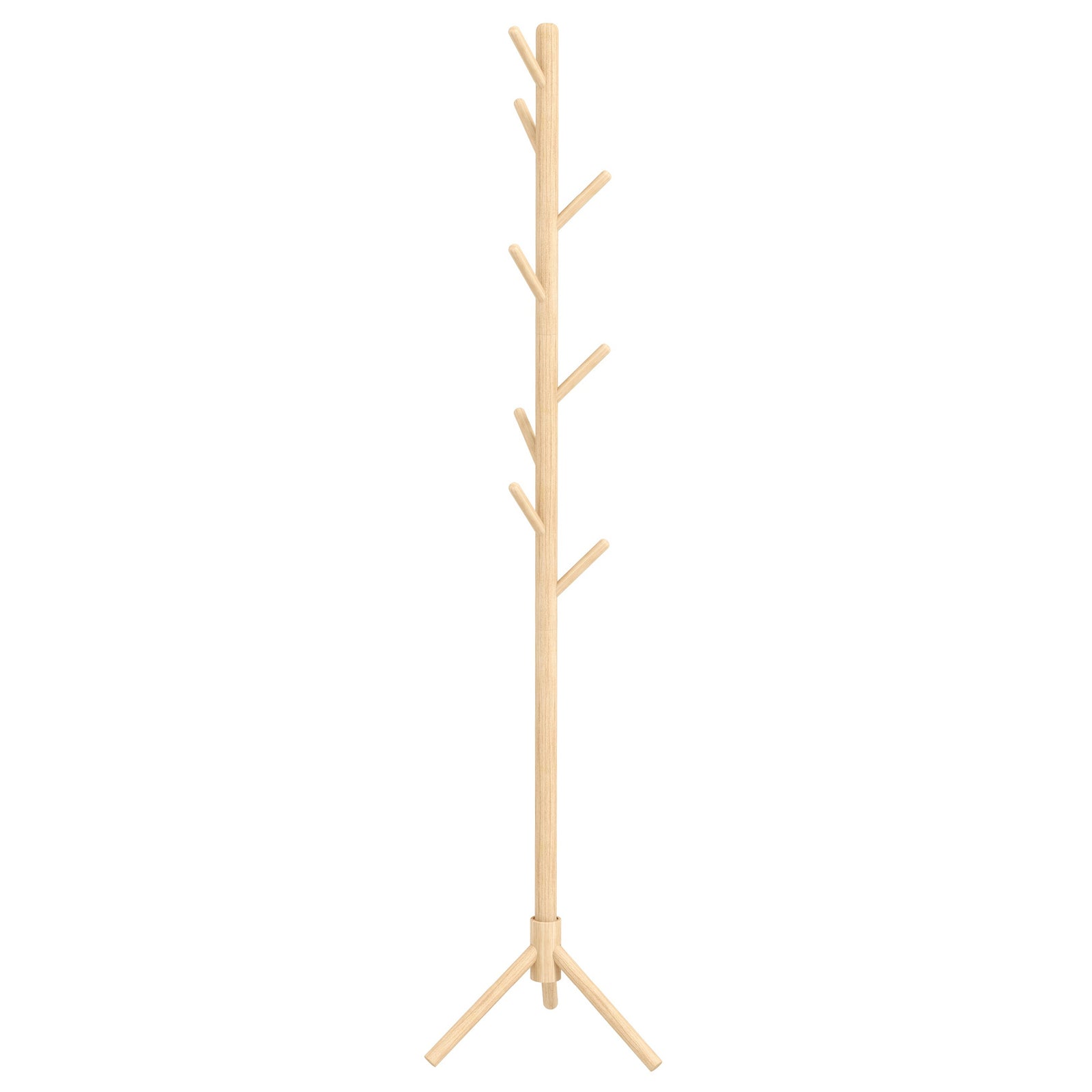 Coat Rack Bamboo Coat Stand With 8 Hooks For Handbags | One Size | Natura