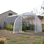 Outdoor Walk-in Tunnel Greenhouse With Heavy Duty Steel Frame & Roll-up Door | 6 x 3 x 2m | White