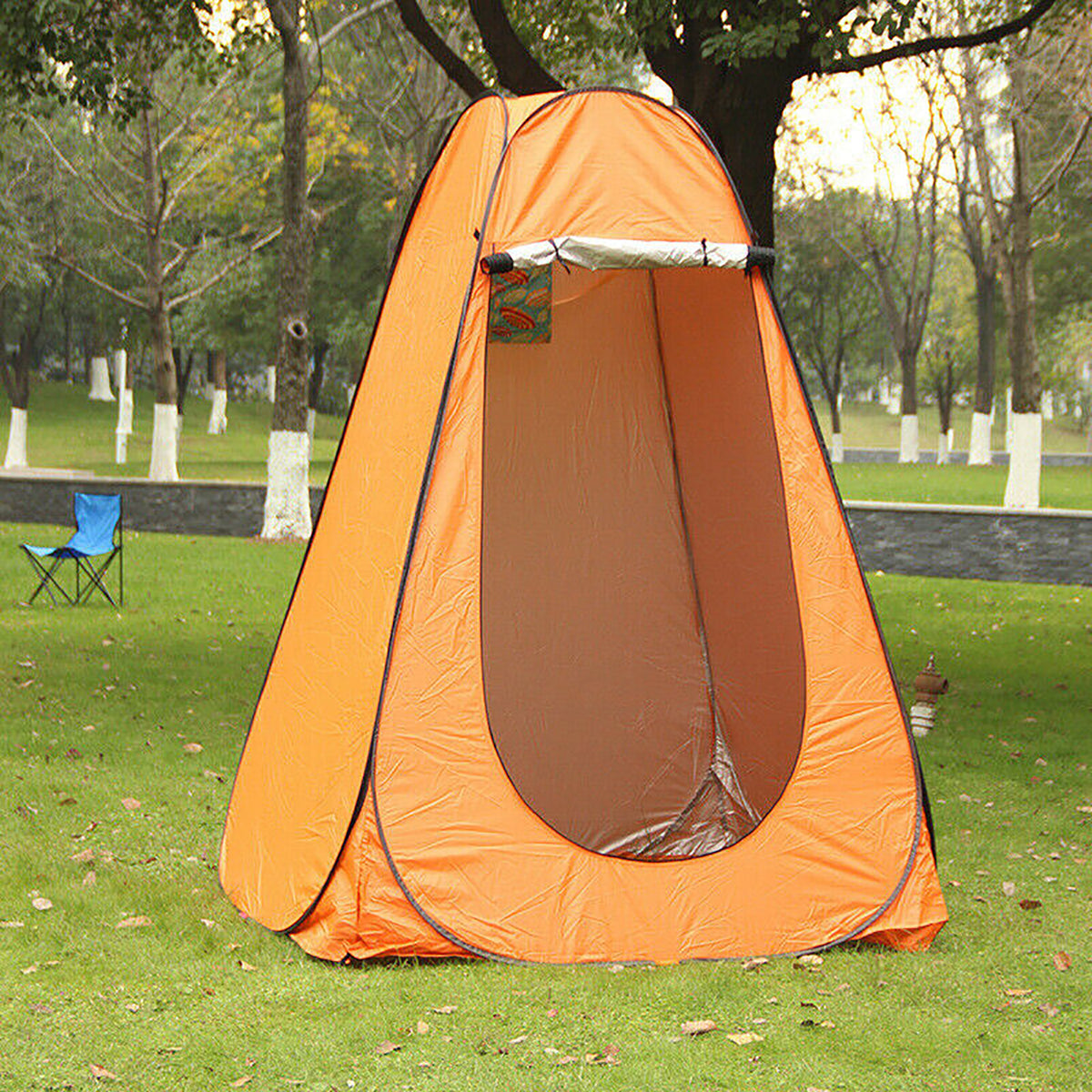 Portable Pop Up Toilet Tent Instant Foldable Camping Privacy Shower Changing Tent | Orange