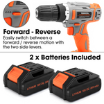 18v Cordless Drill And Screwdriver Set & Drill Bit Kit Li-ion Battery Included, Lightweight Power Battery Drill | 13 Piece Kit – 2x 18V Batteries + Charger | Orange