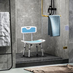 Shower Stool For Elderly Disabled Adjustable Shower Stool | One Size | Light Blue